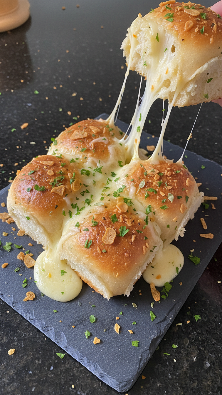 Käsige Knoblauch Slider Brötchen