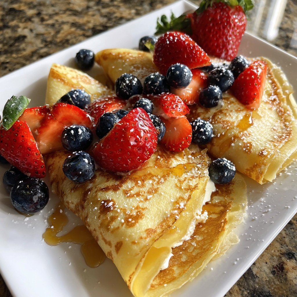Frischkäse Crepes mit frischen Früchten