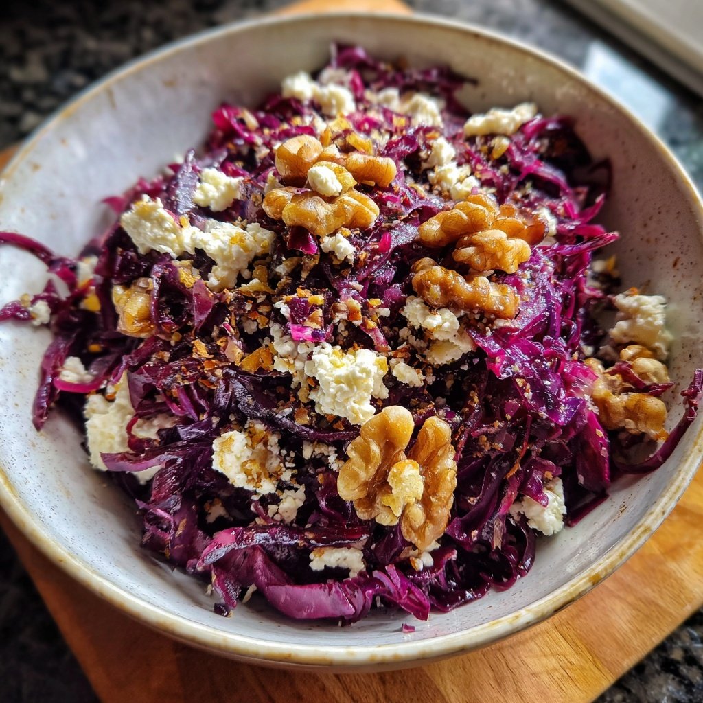 Rotkohl Salat mit Feta und Walnüssen - Klara & Ida