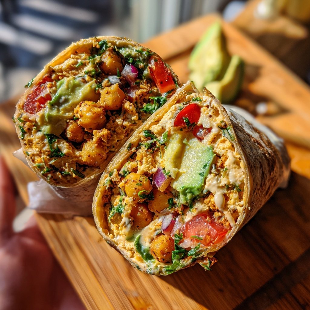 Mediterraner Kichererbsen Avocado Wrap