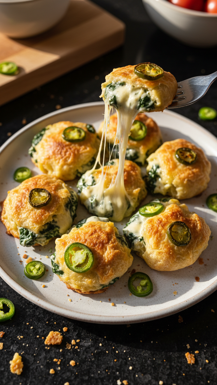 Käsige Spinat Jalapeño Häppchen