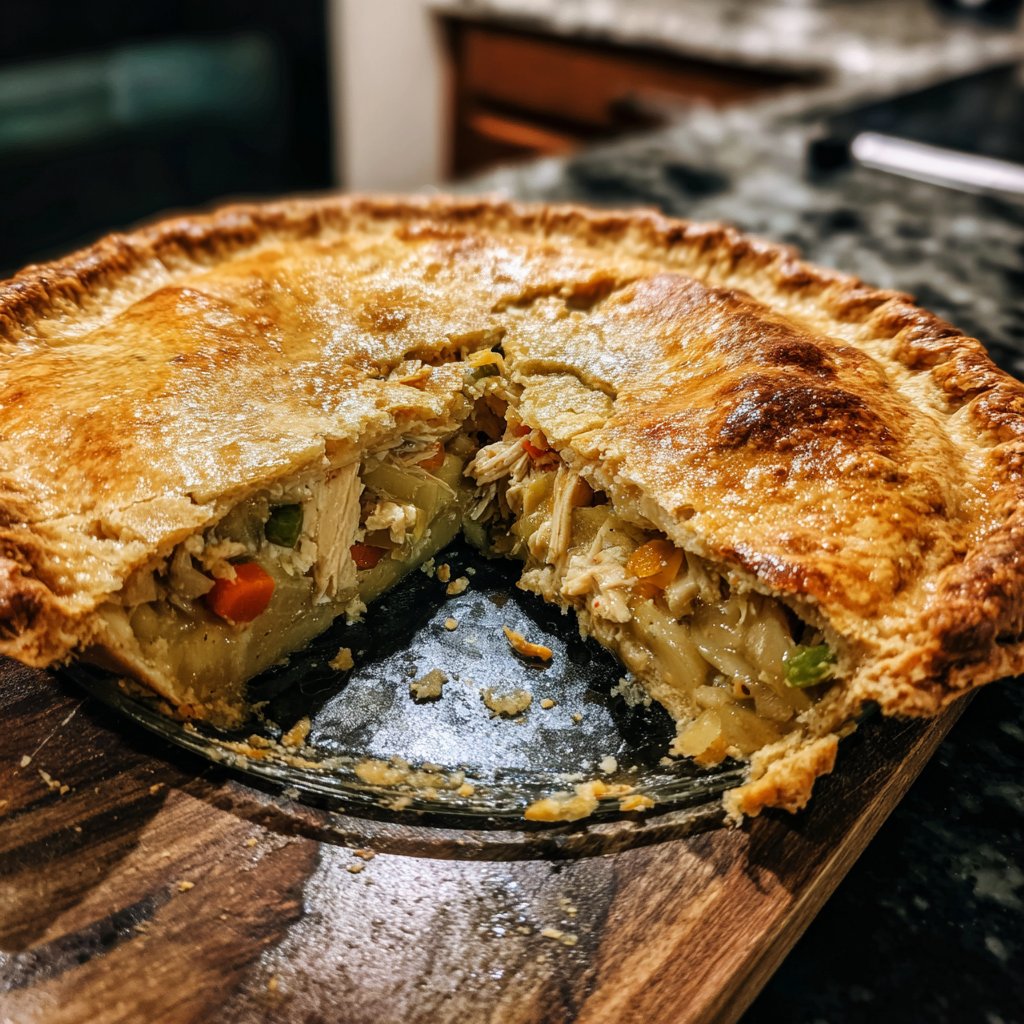 Hähnchen Pot Pie blättriger Teig