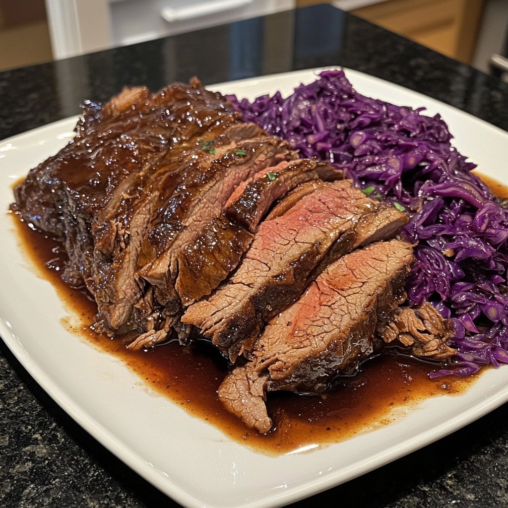 Sauerbraten mit Rotkohl