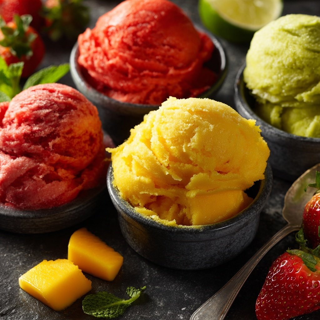 Einfache Fruchtsorbet-Variationen