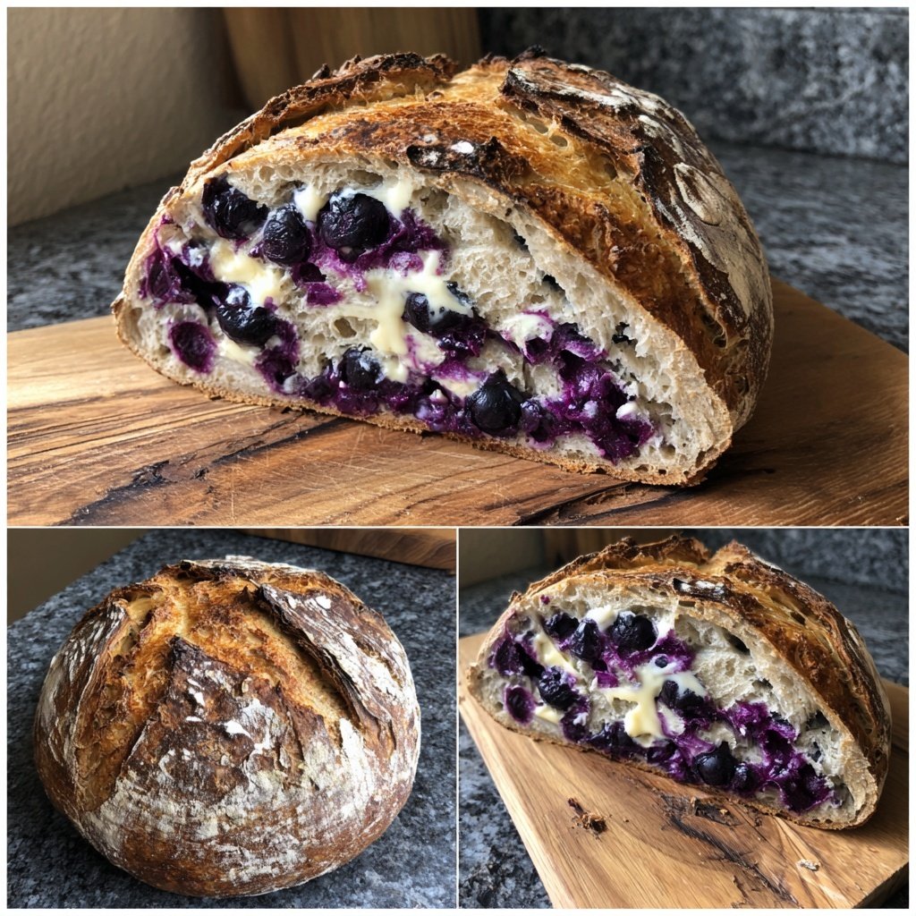 Zitrone Blaubeeren Sauerteig mit Mascarpone Wirbel