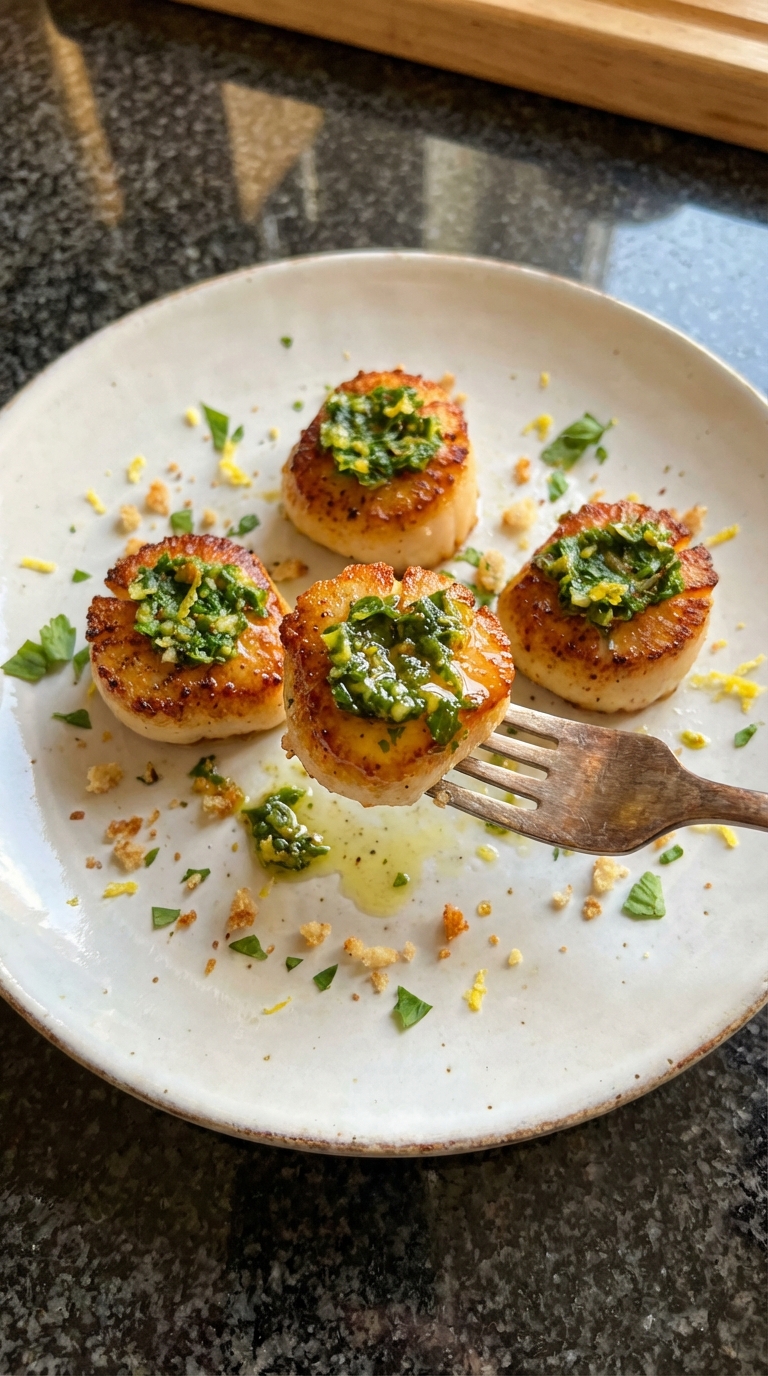 Gebratene Jakobsmuscheln mit Gremolata​