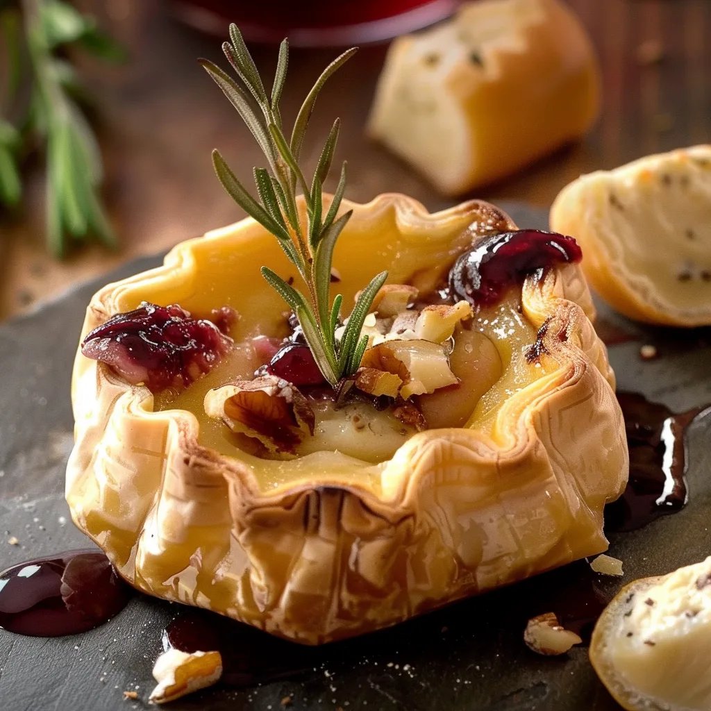 Camembert aus dem Ofen in Blätterteig