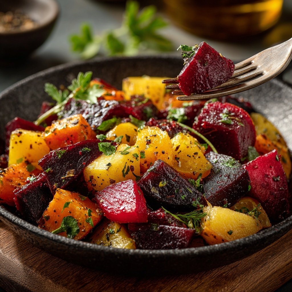 Gebratener Rote-Bete-Süßkartoffel-Salat – Einfach & Raffiniert