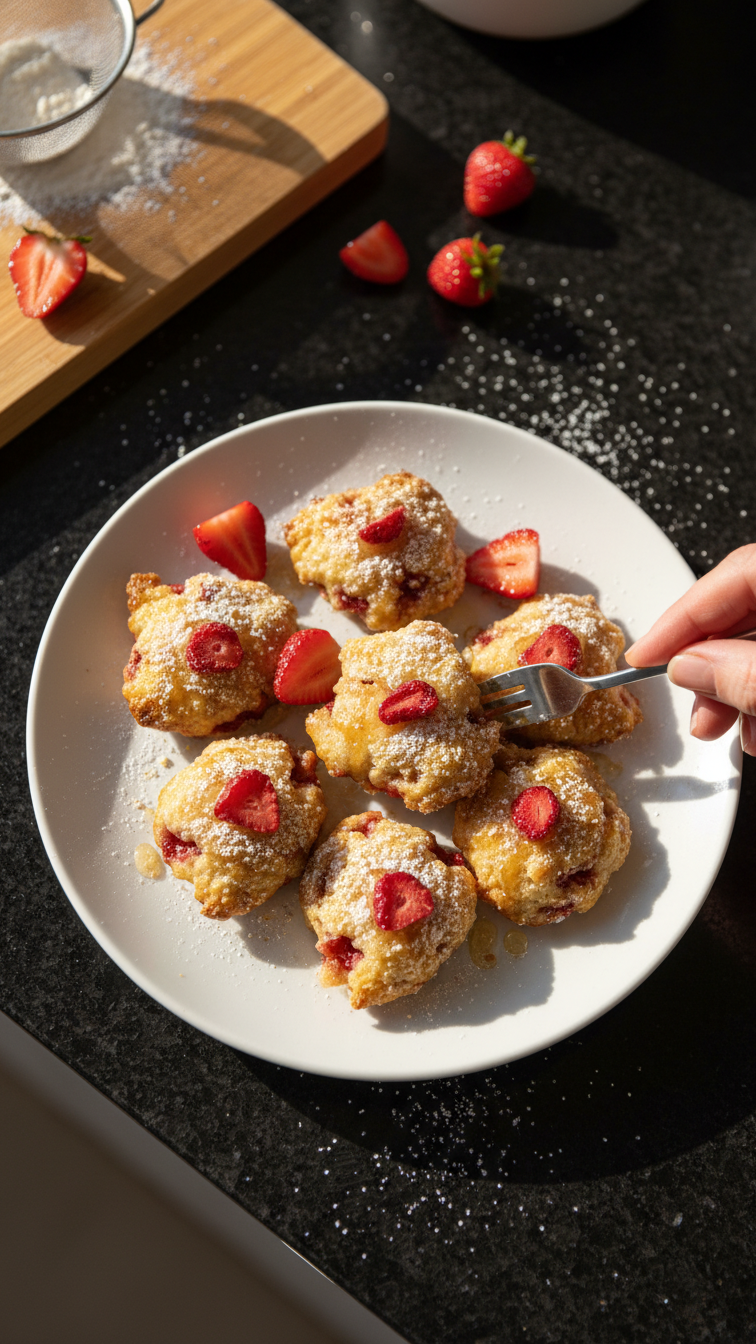 Süße Erdbeer Knusperhäppchen für Verliebte