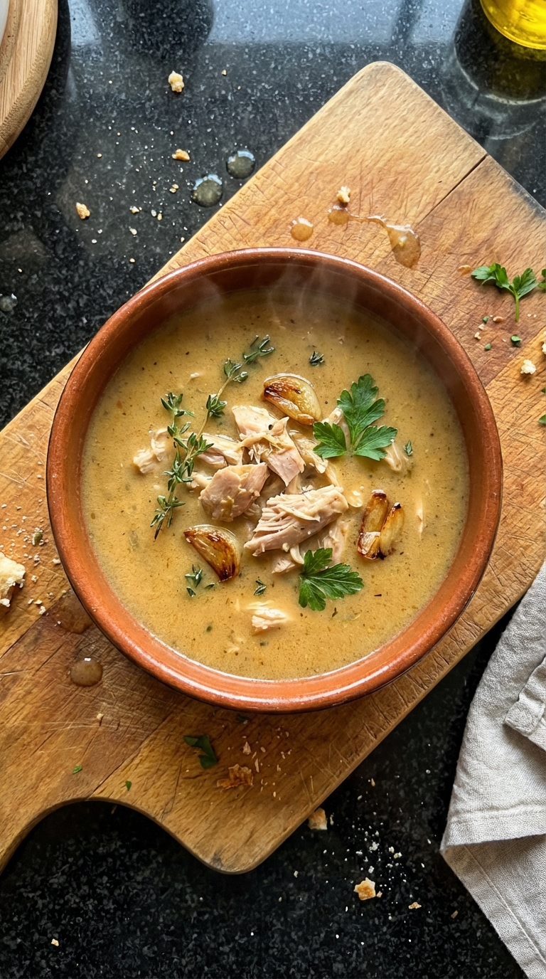 Dijon Knoblauch Hähnchen Suppe