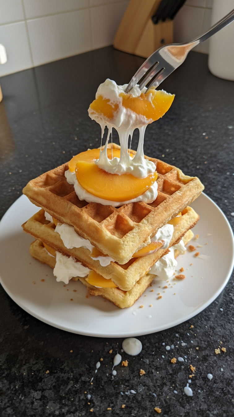 Pfirsich Sahne Waffeln