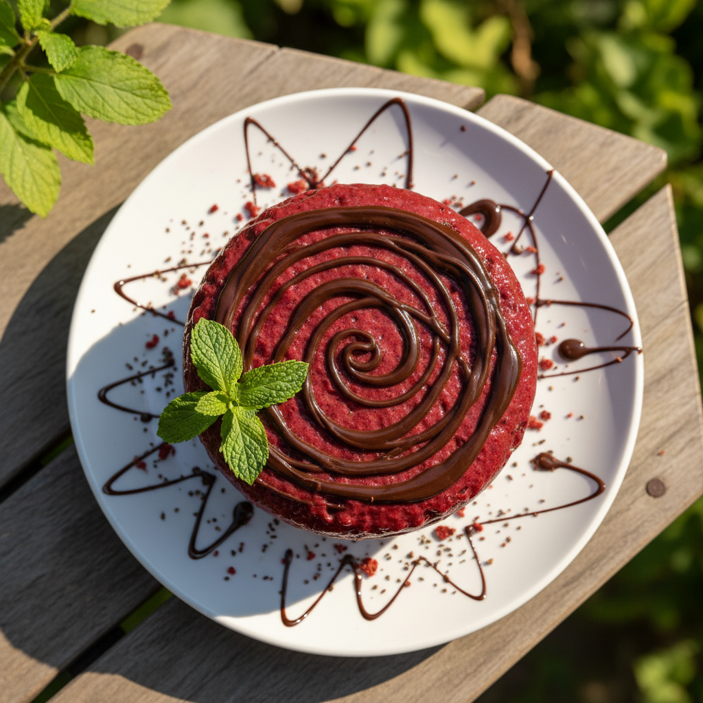 Schokoladenüberzogene Erdbeer Smoothie Bowl