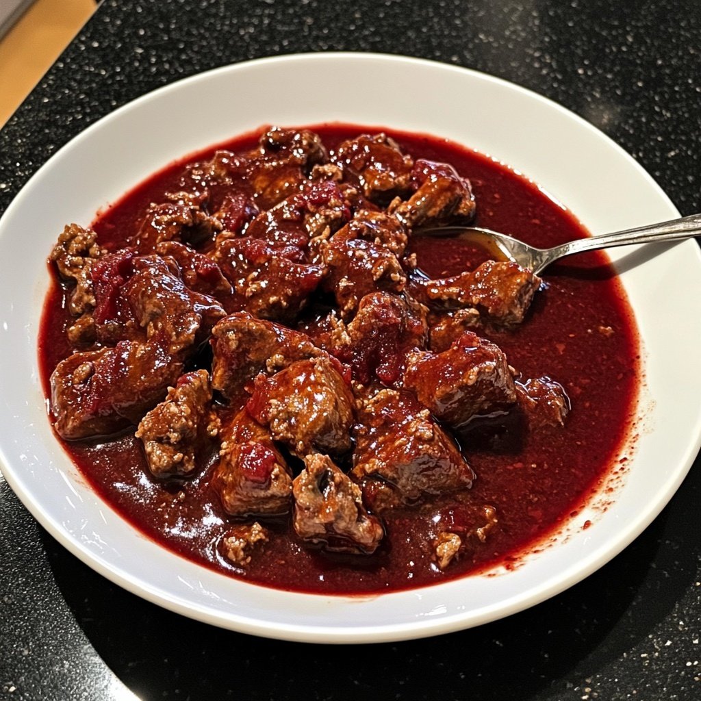 Hirschgulasch mit Preiselbeerjus
