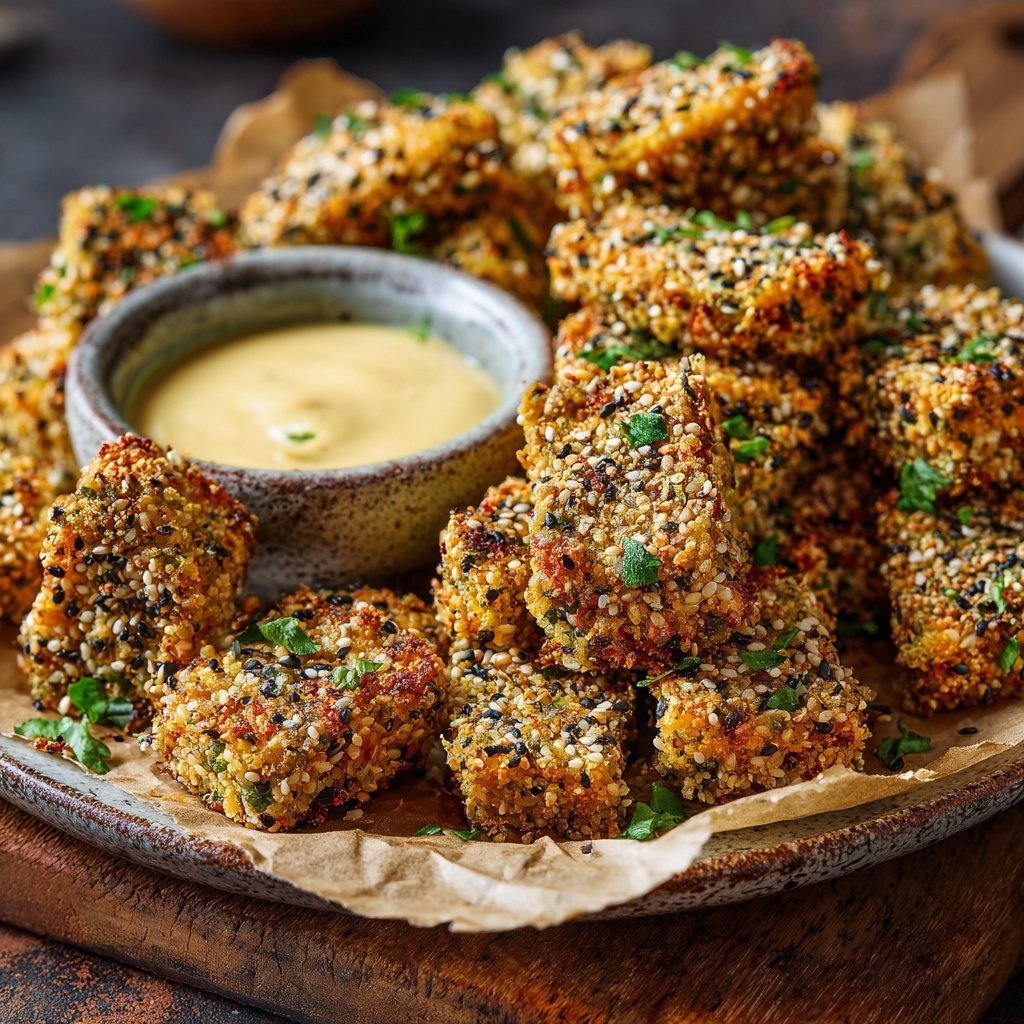 Knusprige Tofu Bites mit Dip