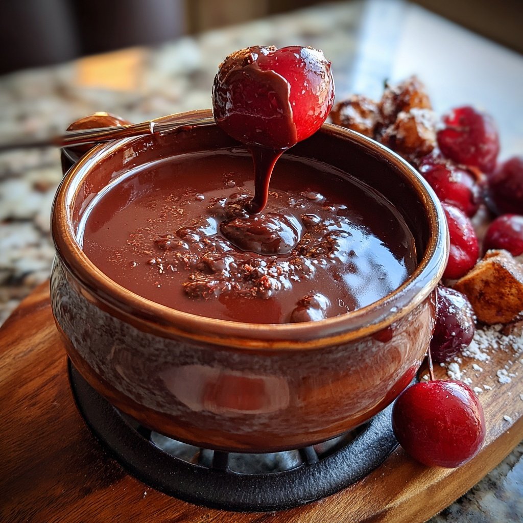 Schokoladen Kirsch Fondue Himmel