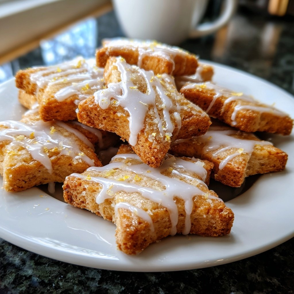 Zimtsterne mit Mandeln und Zitronenguss​