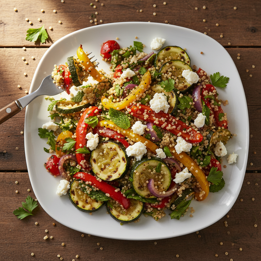 Gegrillter Gemüse Quinoa Salat