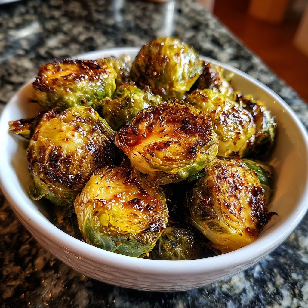 Rosenkohl aus dem Backofen mit Balsamico und Honigglasur​​