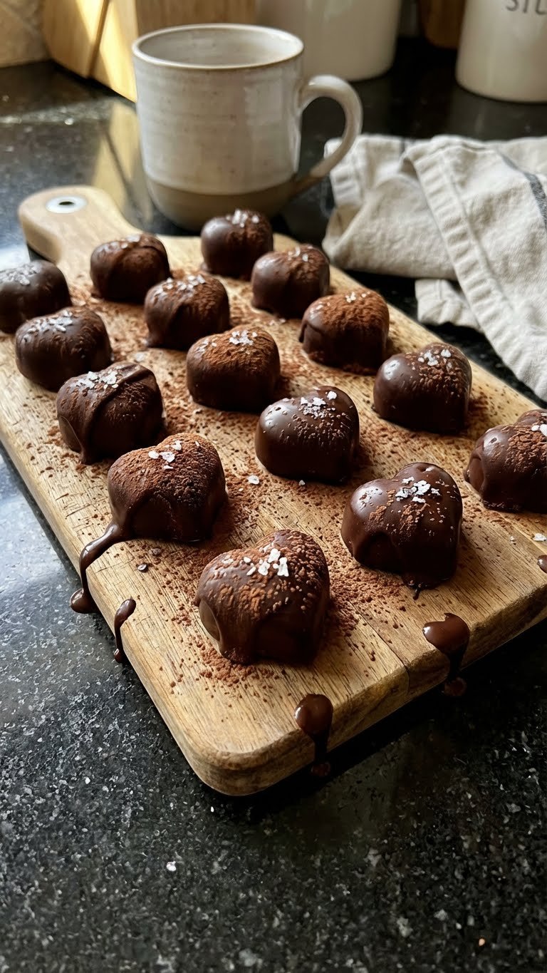 Reichhaltige Schoko Herz Trüffel