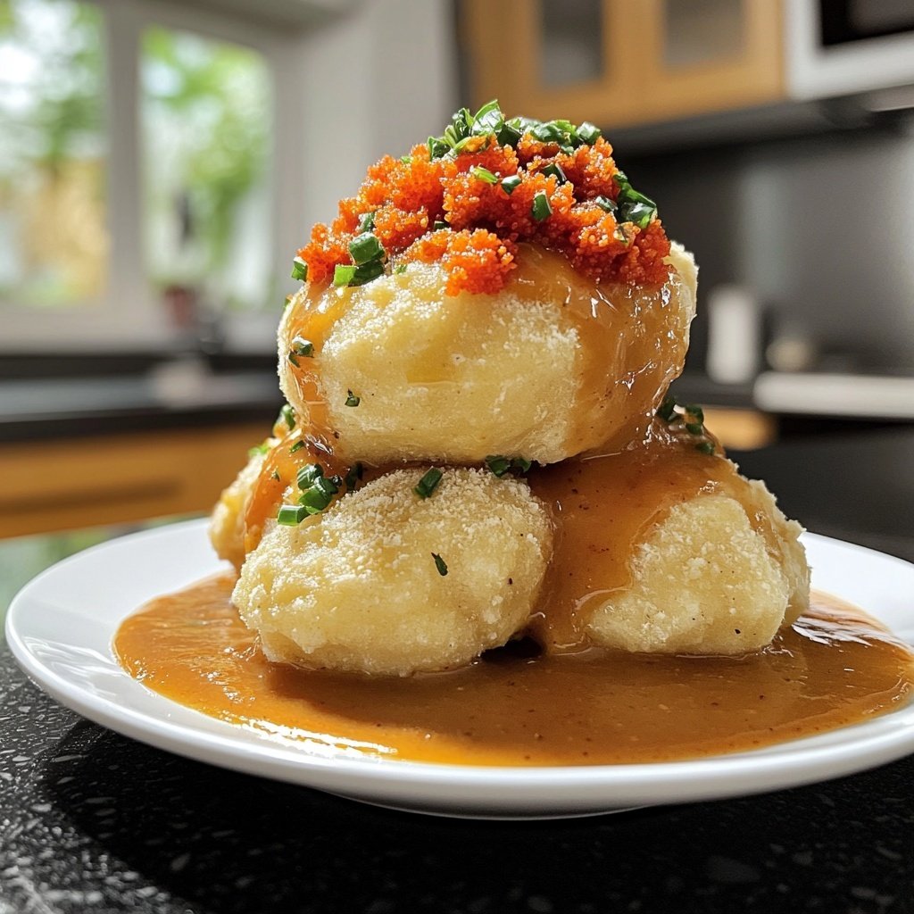 Saftige Semmelknödel mit Rotkohl & Bratensoße