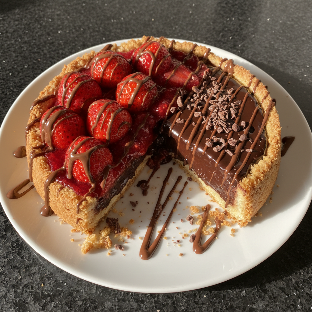 Erdbeer und Schokoladen Marmeladen Tarte