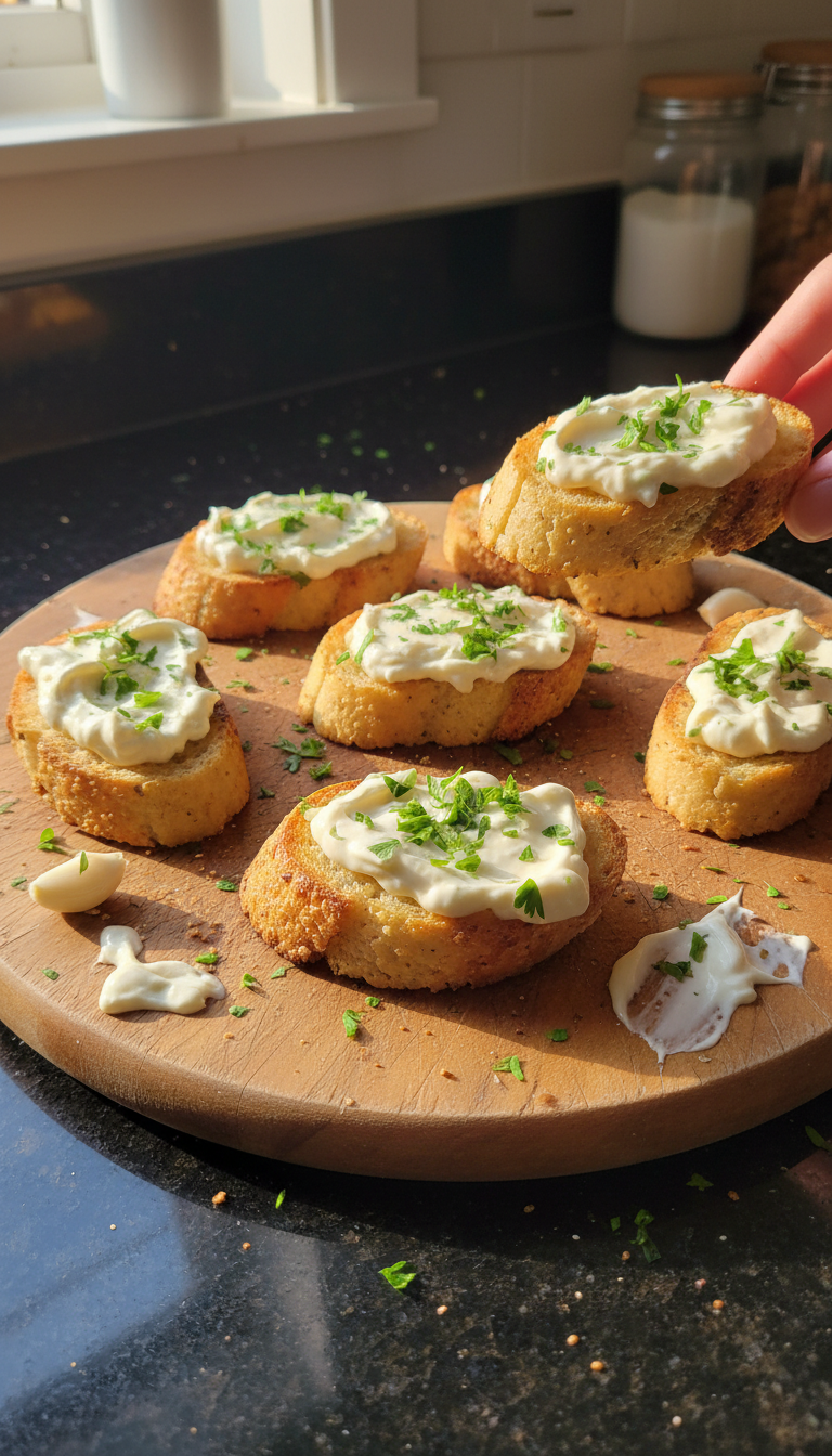 Geröstete Knoblauch Aioli Crostini