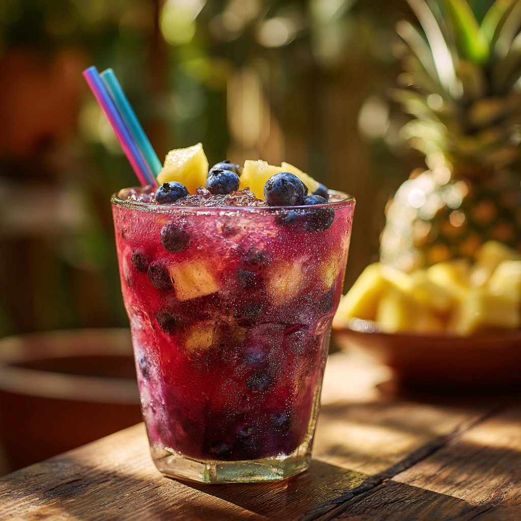 Fruchtige & Erfrischende Ananas-Blaubeer-Margarita Rezept