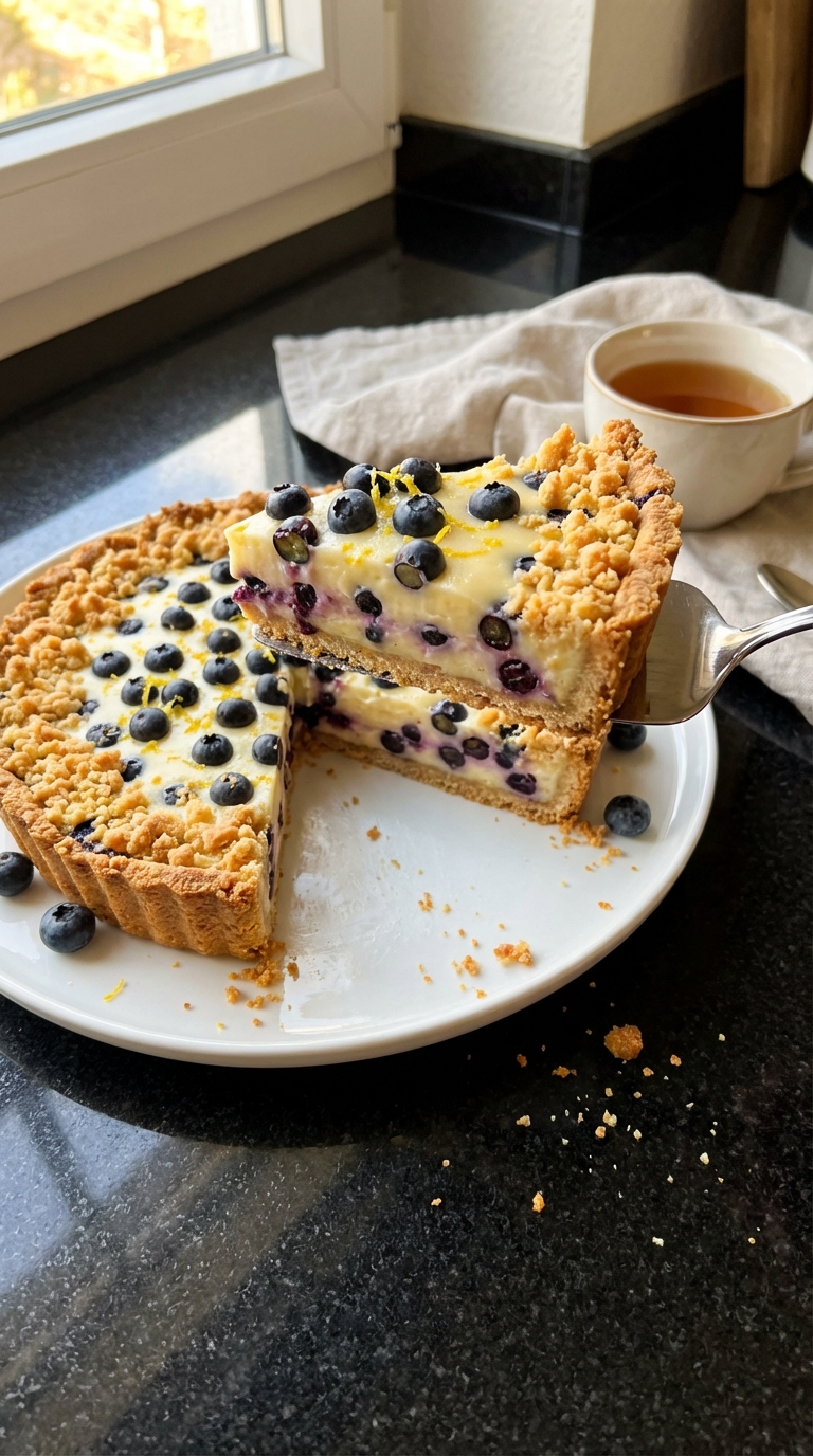 Heidelbeer Zitronen Vanillepudding Tarte​