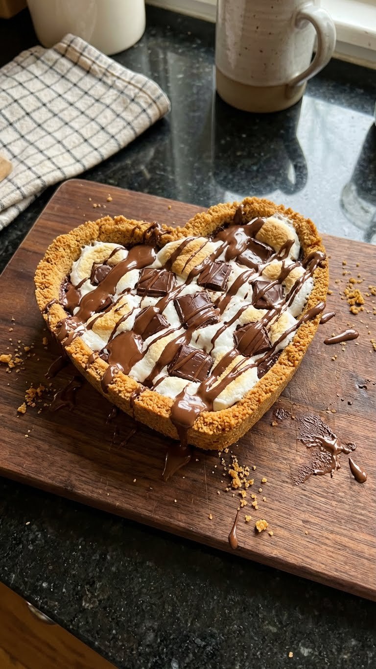 Herzförmige S’mores Leckerei