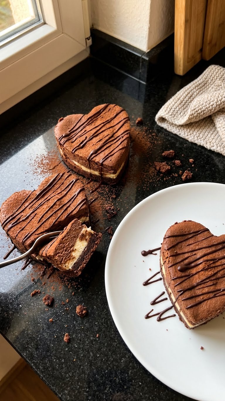 Mini Schoko Käsekuchen Herzen